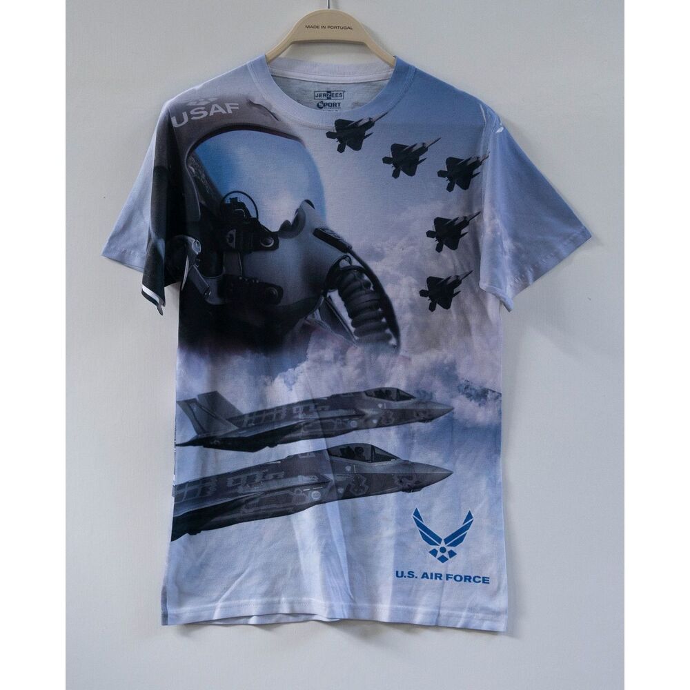 US Air Force Pilot AOP All Over Print T-Shirt Men's Size S Rare Military Tee‎
